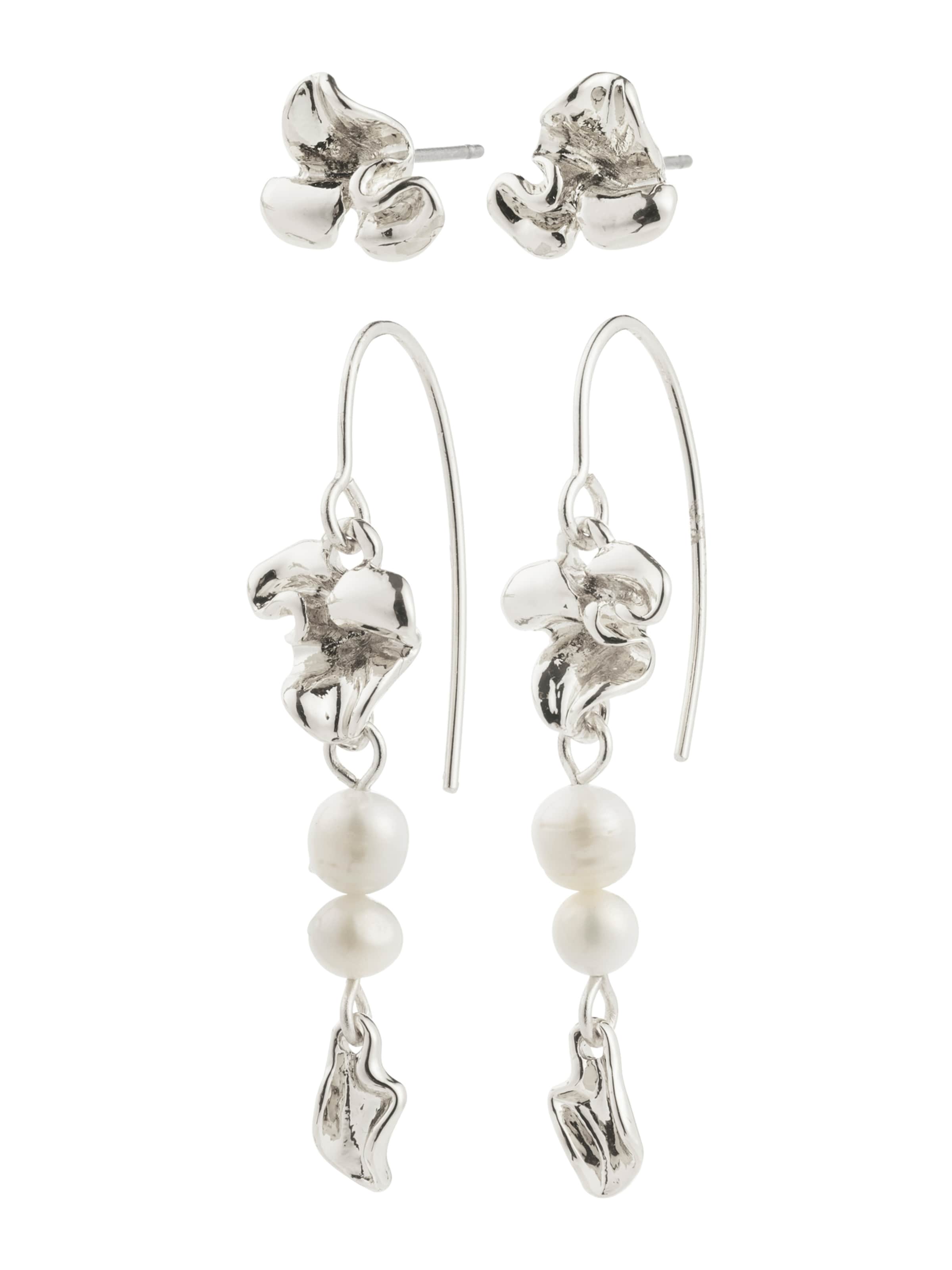 Pilgrim Øreringe 'Luis' i sølv: forside