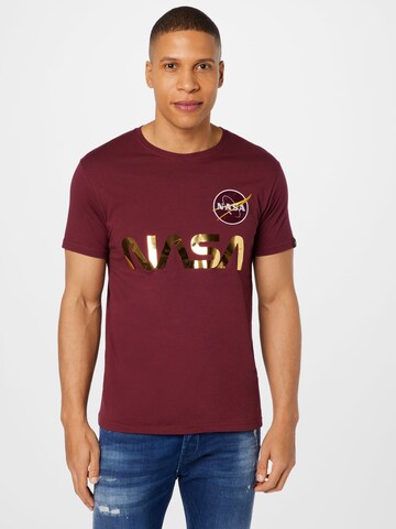 ALPHA INDUSTRIES T-Shirt 'NASA' in Rot: predná strana