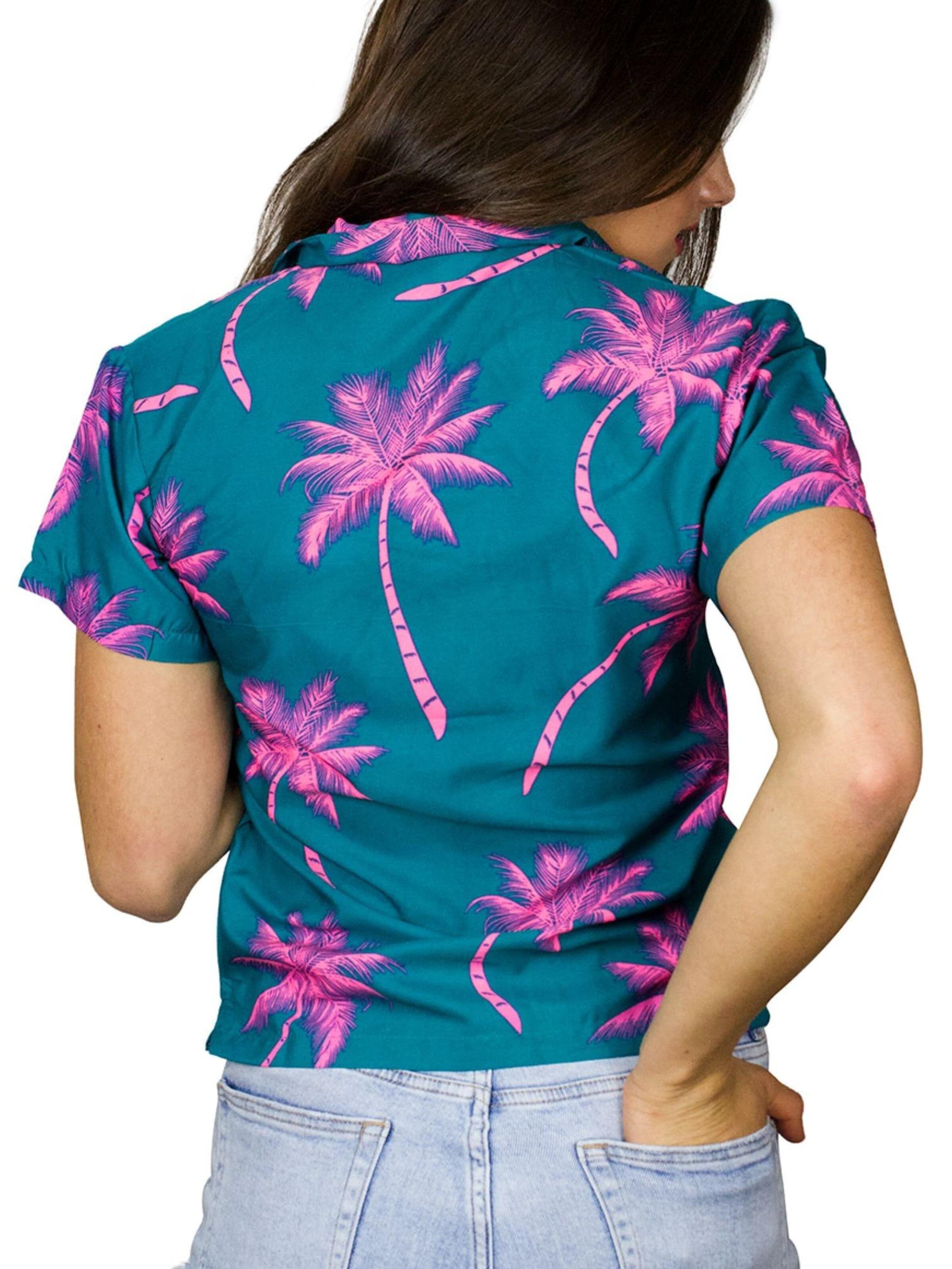 King Kameha Blouse 'Palmshadow' in Green