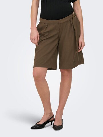 Regular Pantalon à pince 'OLMVictoria' Only Maternity en marron : devant