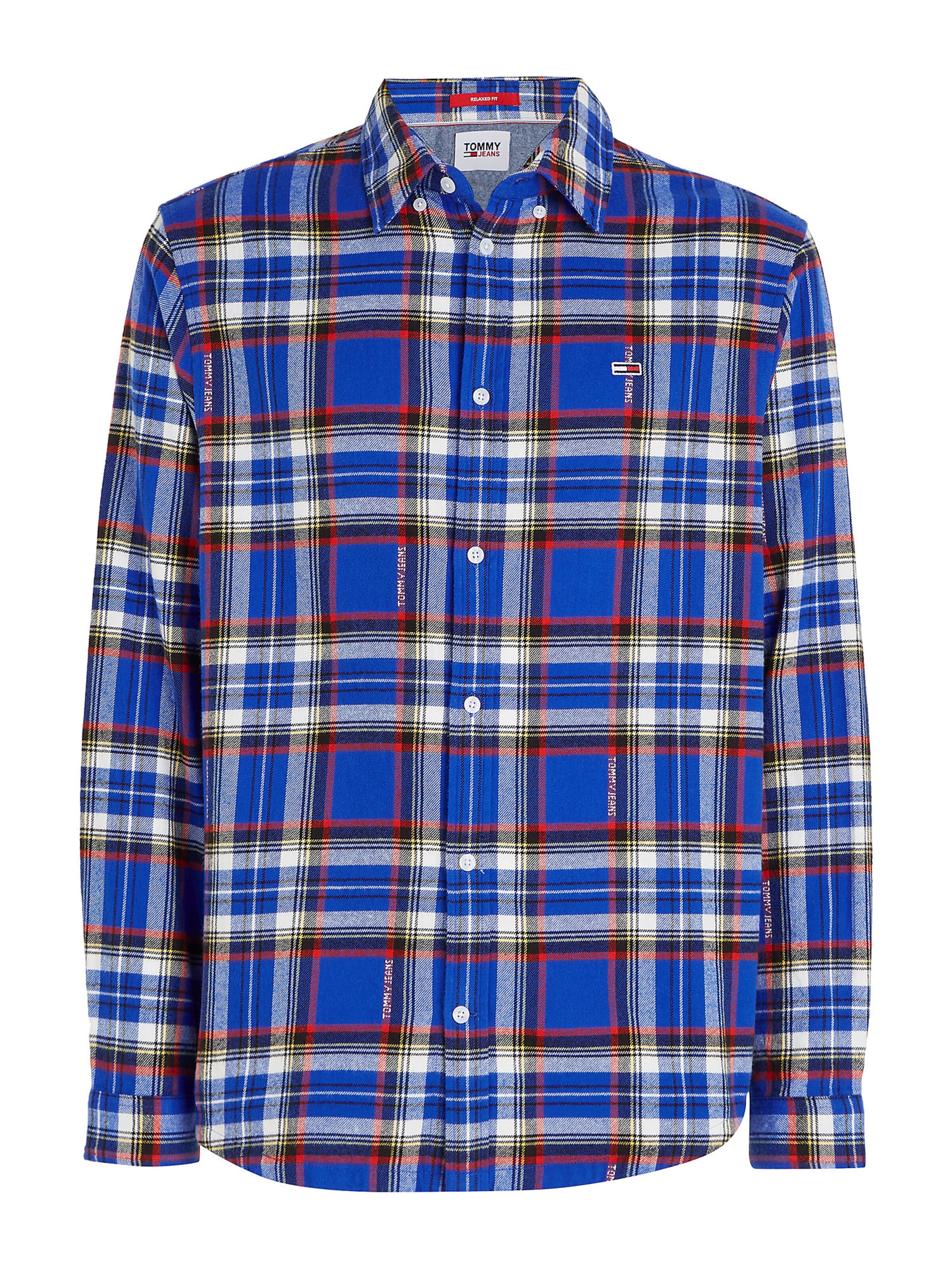 Tommy Jeans Comfort fit Button Up Shirt in Blue: front