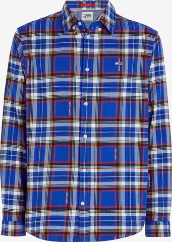 Tommy Jeans Button Up Shirt in Blue: front