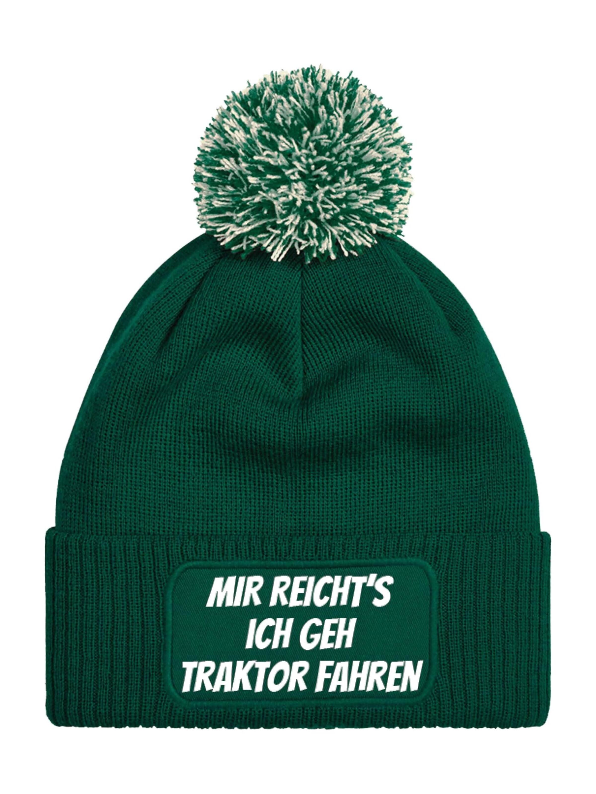 Youth Designz Mütze 'Mir reichts – Traktor'‌‌‌‌‌‌‌ in Grün: Vorderseite
