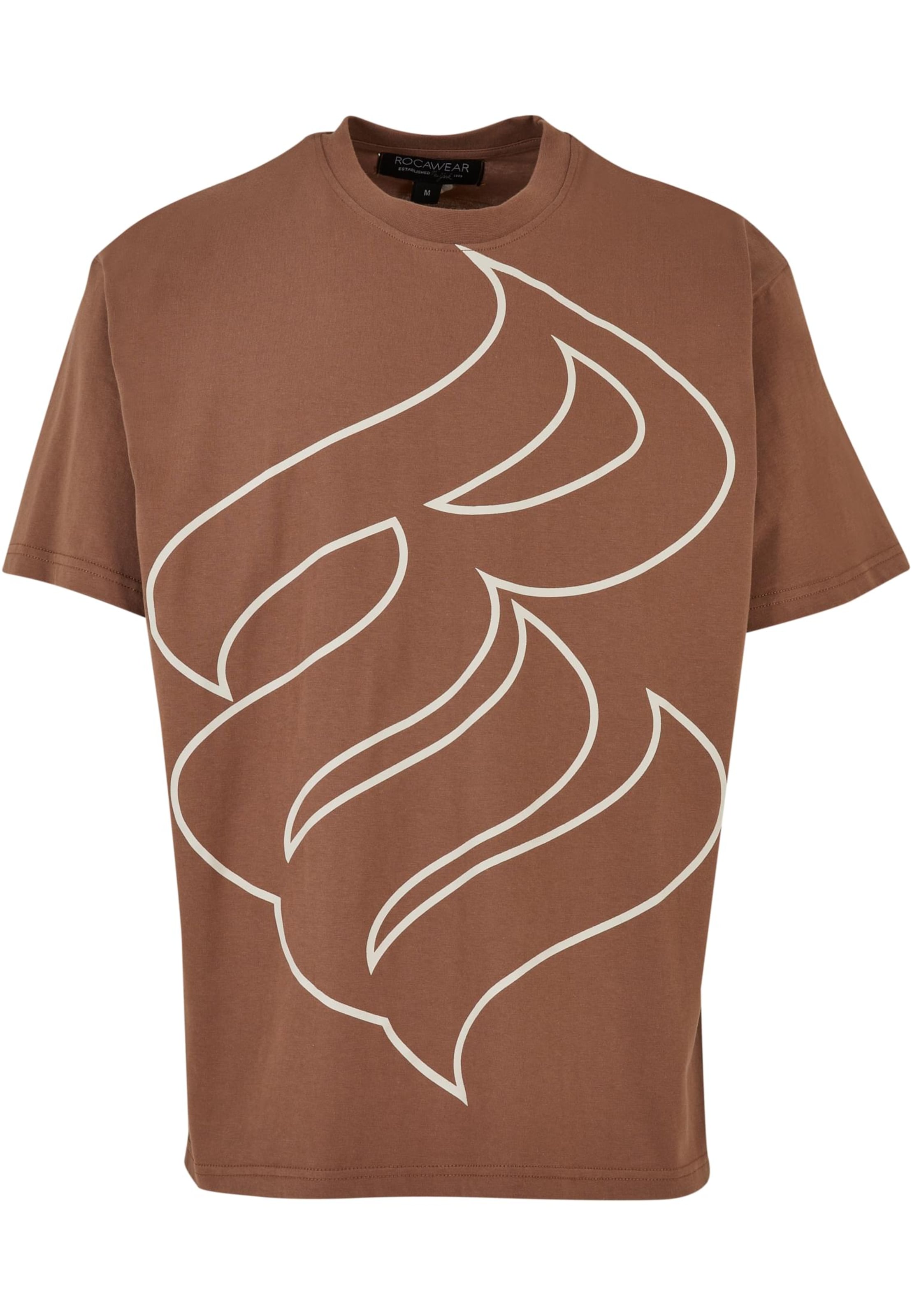 ROCAWEAR T-shirt i brun: framsida