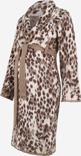 Pieces Maternity Gebreide mantel 'Sky' in de kleur Bruin / Greige / Wit, Productweergave