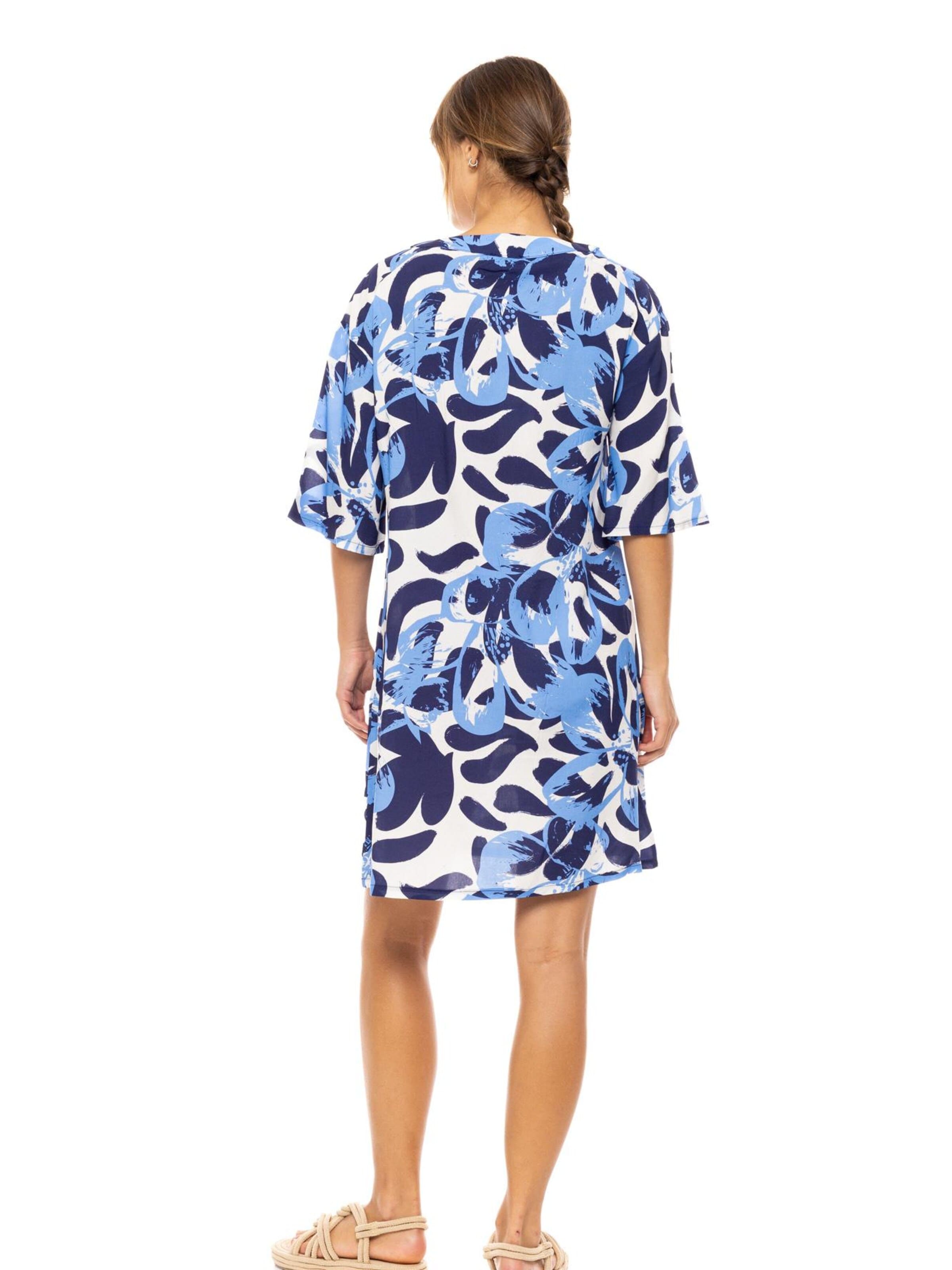 Abito estivo 'BEACHWEAR ABSTRACT FLORAL' di Pink Label in blu