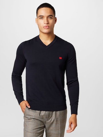 HUGO Sweater 'San Valerio-C' in Blue: front