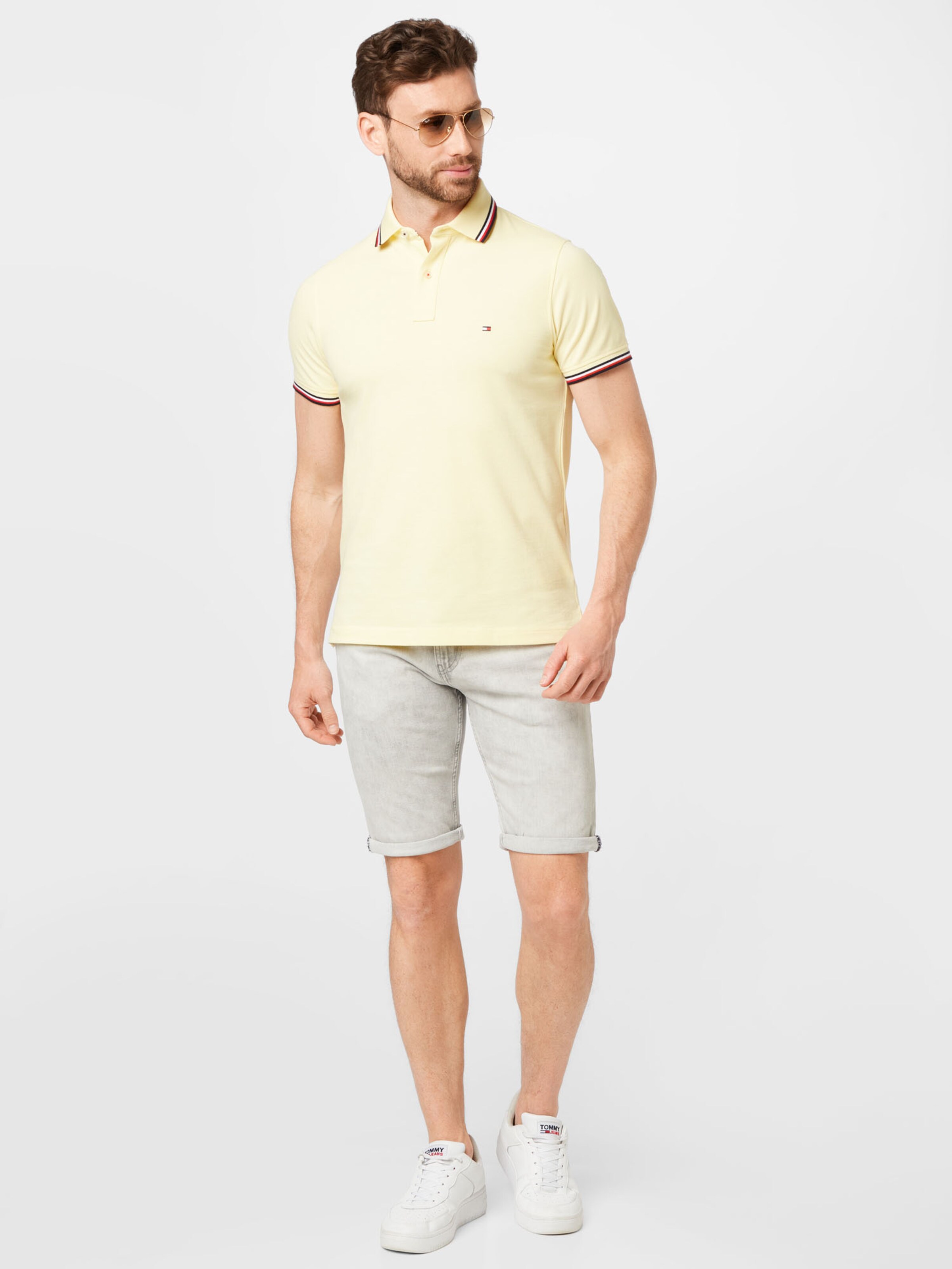 Männer Große Größen TOMMY HILFIGER Poloshirt in Pastellgelb - HH80169 Männer Große Größen TOMMY HILFIGER Poloshirt in Pastellgelb - HH80169