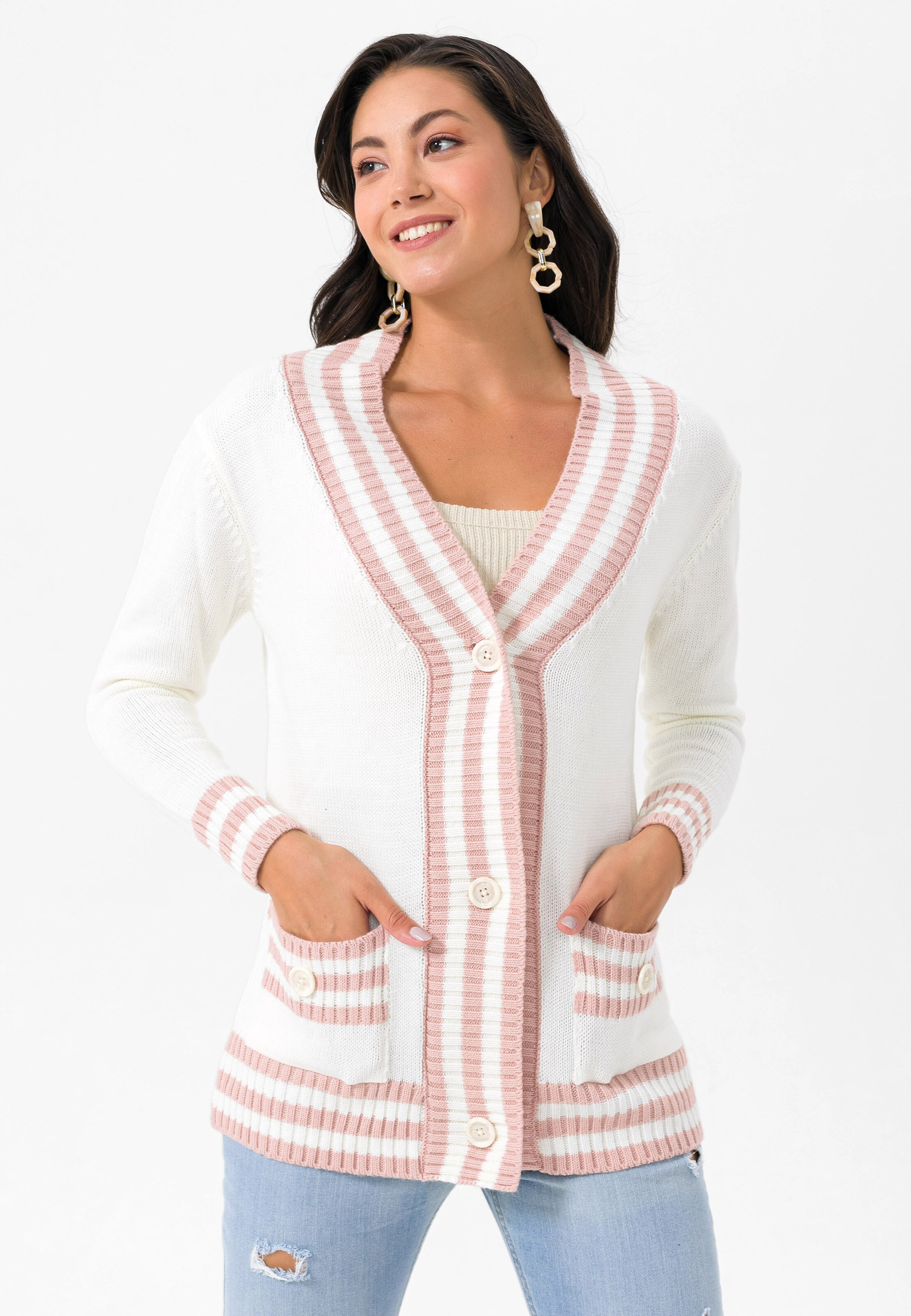 Felix Hardy Kardigan – bílá: přední strana