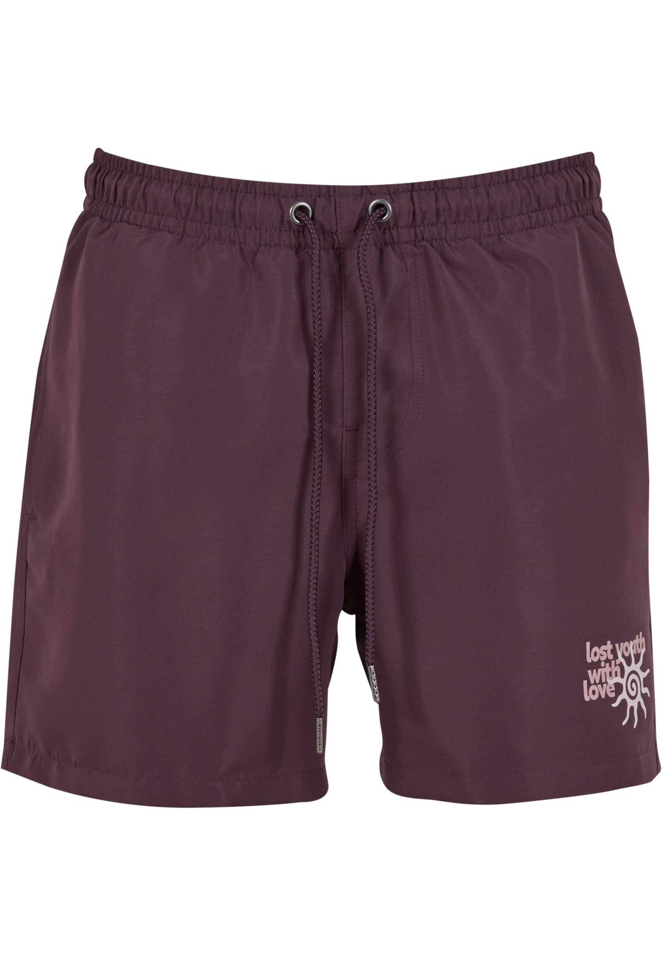 Lost Youth Regular Zwemshorts 'With Love' in Lila: voorkant