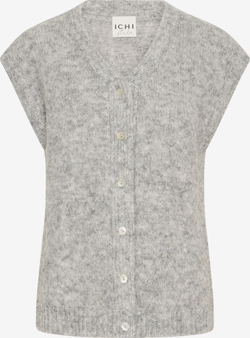 ICHI Gebreide bodywarmer 'IHBelablue' in Grijs: voorkant