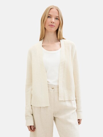 TOM TAILOR Knit Cardigan in White: front