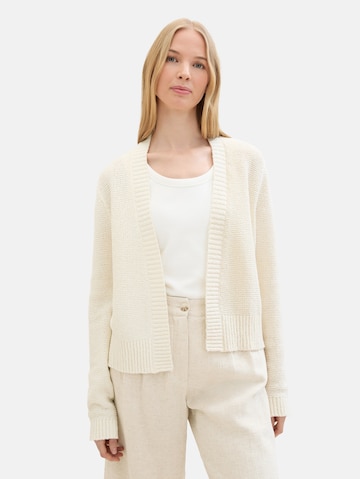TOM TAILOR Knit Cardigan in White: front