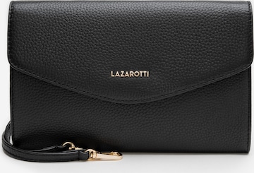 Pochette 'Bologna Leather' di Lazarotti in nero: frontale