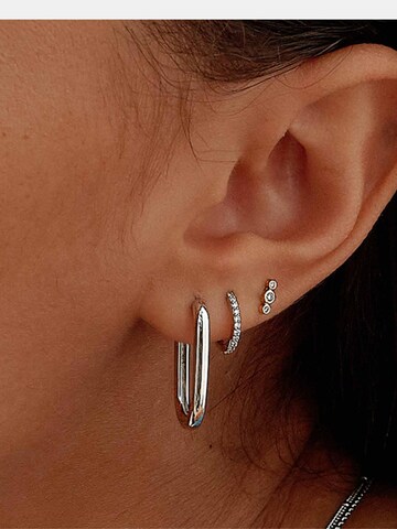 ANNIS WIESBADEN EST. 2021 Earrings 'Creolen-Set Ovale Creolen "Luna" – gold oder silber, minimalistisch & clean' in Silver