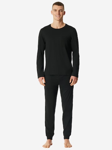 Pyjama long SCHIESSER en noir : devant