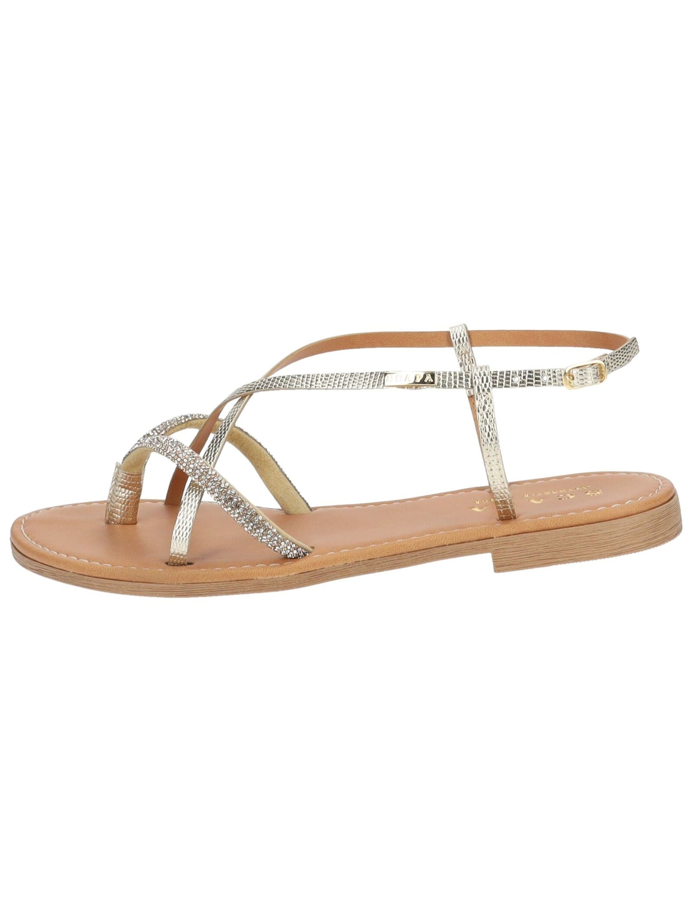 SCAPA T-Bar Sandals in Gold
