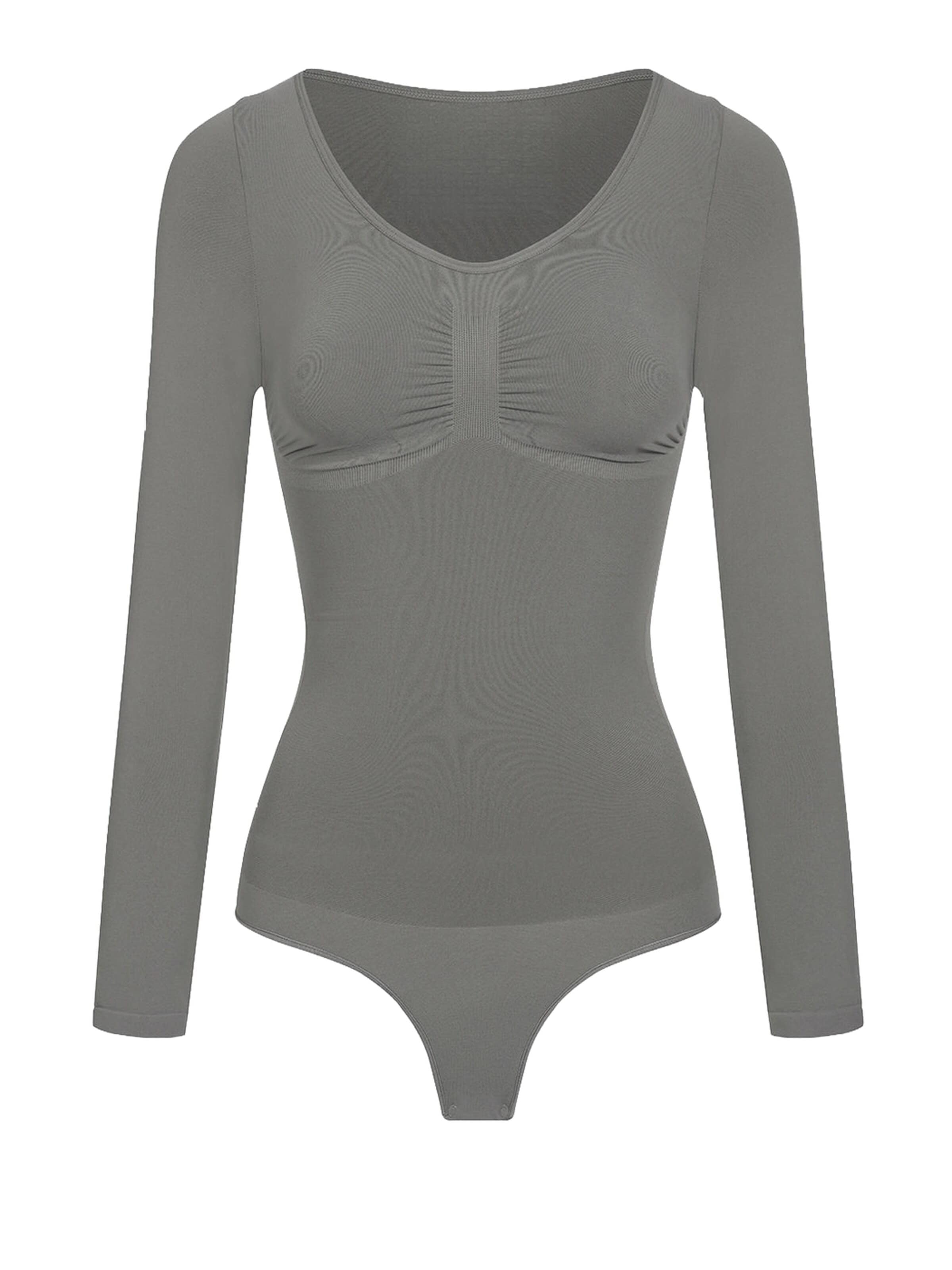 cfab Shapingbody 'Bodysuit Sculpting Shapewear Longsleeve mit String' i S i grafit, Produktvy