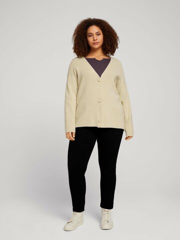 Tom Tailor Women + Knit cardigan in Beige