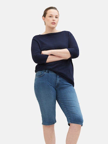 Tom Tailor Women + Slimfit Shorts in Blau