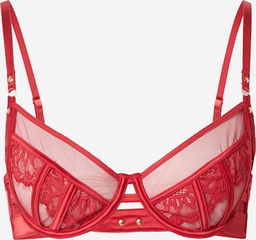 Hunkemöller T-Shirt Rintaliivi 'Sable Uf' värissä punainen: etupuoli