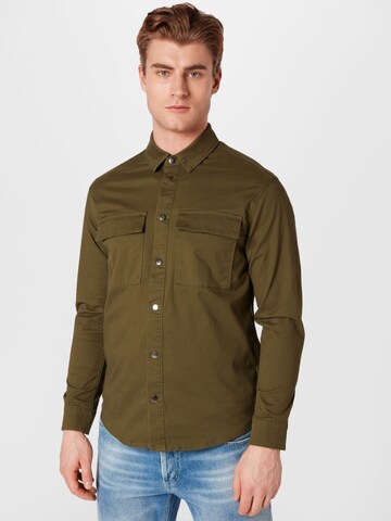 Only & Sons Regular fit Button Up Shirt in Green: front