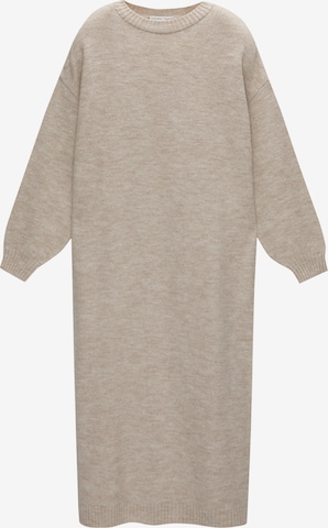 Pull&Bear Knit dress in Beige: front