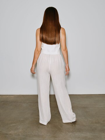 florence by mills exclusive for ABOUT YOU Wide leg Trousers 'Sea Breeze' in White