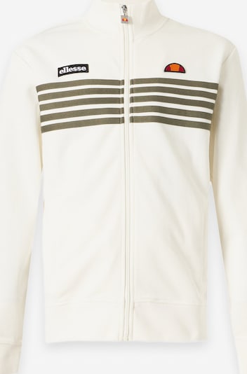 ELLESSE Sweatjacke 'Vicenza' in XS in creme / oliv / schwarz, Produktansicht