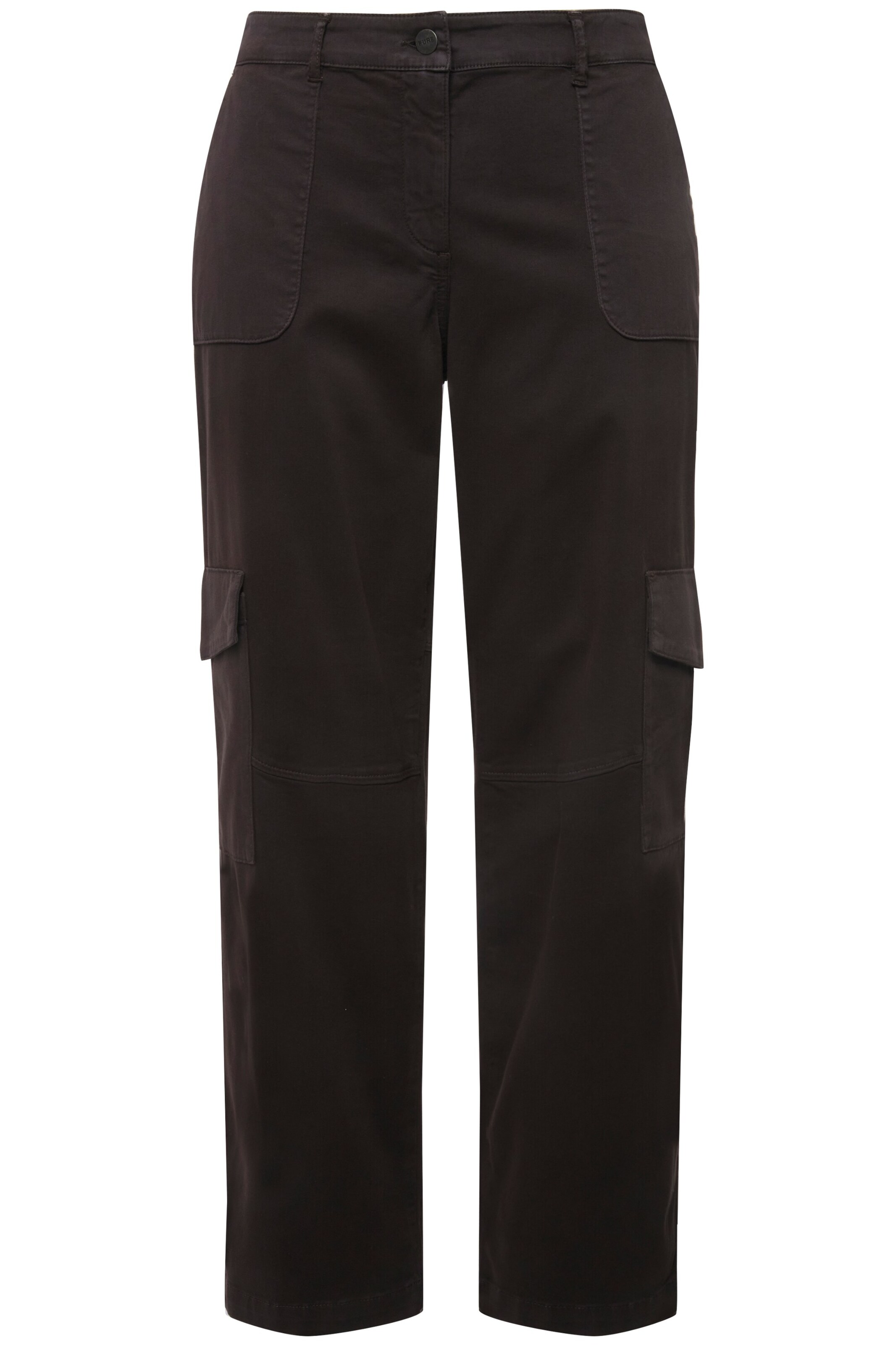 Ulla Popken Regular Cargohose in Schwarz: Vorderseite