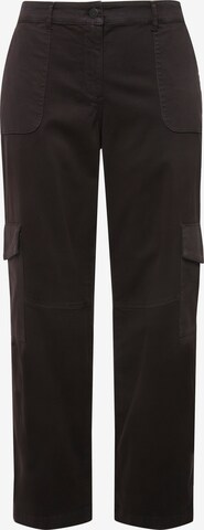 Regular Pantalon cargo Ulla Popken en noir : devant