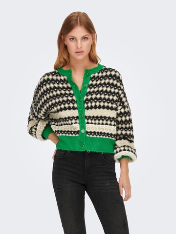 ONLY Knit Cardigan 'Madea' in Green: front