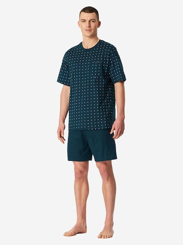 SCHIESSER Short Pajamas ' Comfort Essentials ' in Blue