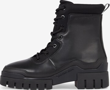 Calvin Klein Lace-Up Ankle Boots in Black: front