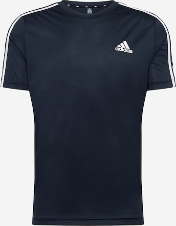 ADIDAS SPORTSWEAR Performance Shirt 'Aeroready Designed To Move 3-Stripes' in Black: front