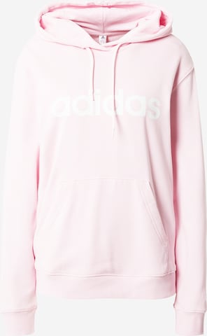 Sweat-shirt 'Essentials Linear' ADIDAS SPORTSWEAR en rose : devant