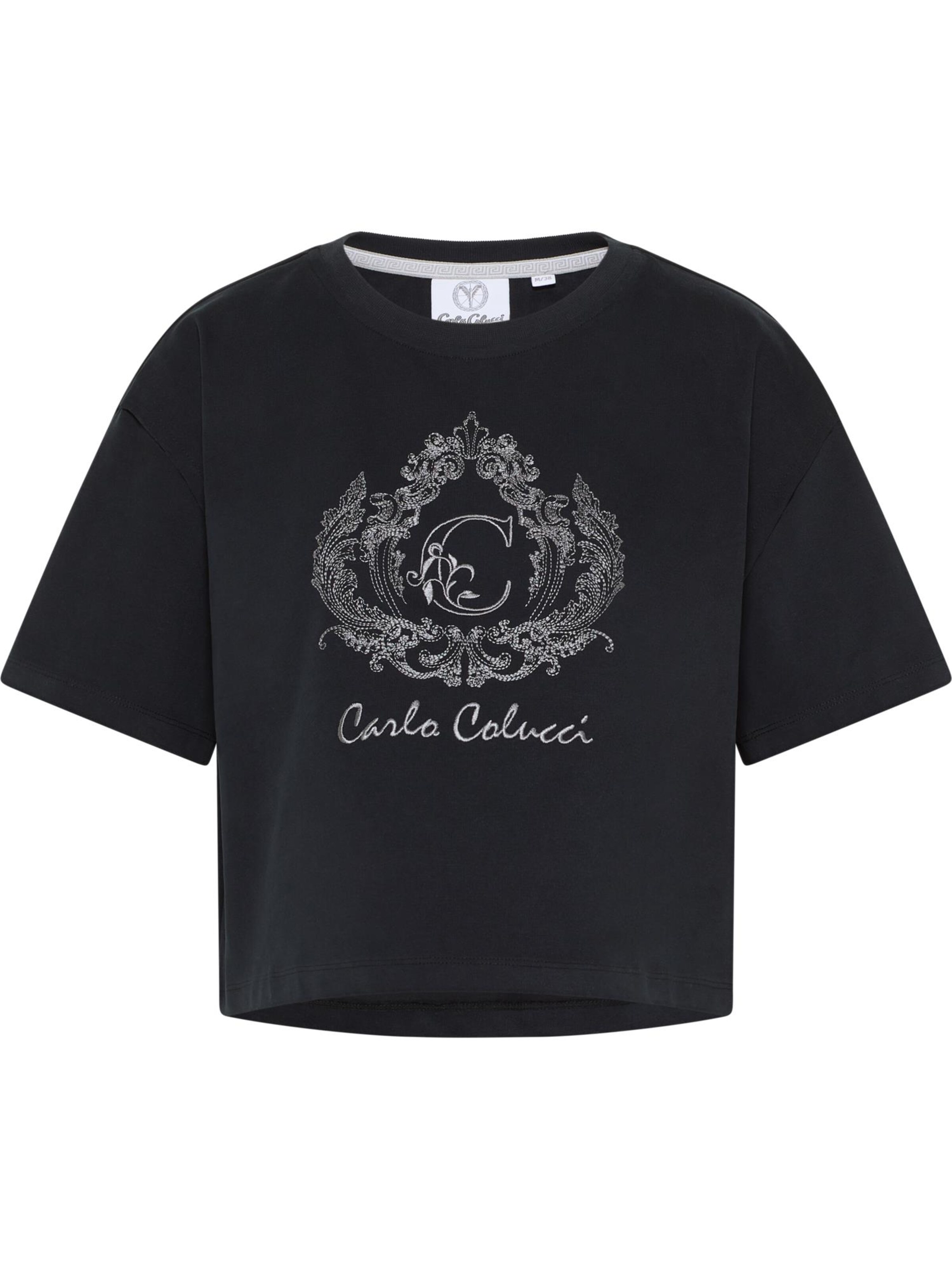 Carlo Colucci T-Shirt 'Daz' in Schwarz: Vorderseite