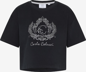 Carlo Colucci Shirt 'Daz' in Zwart: voorkant