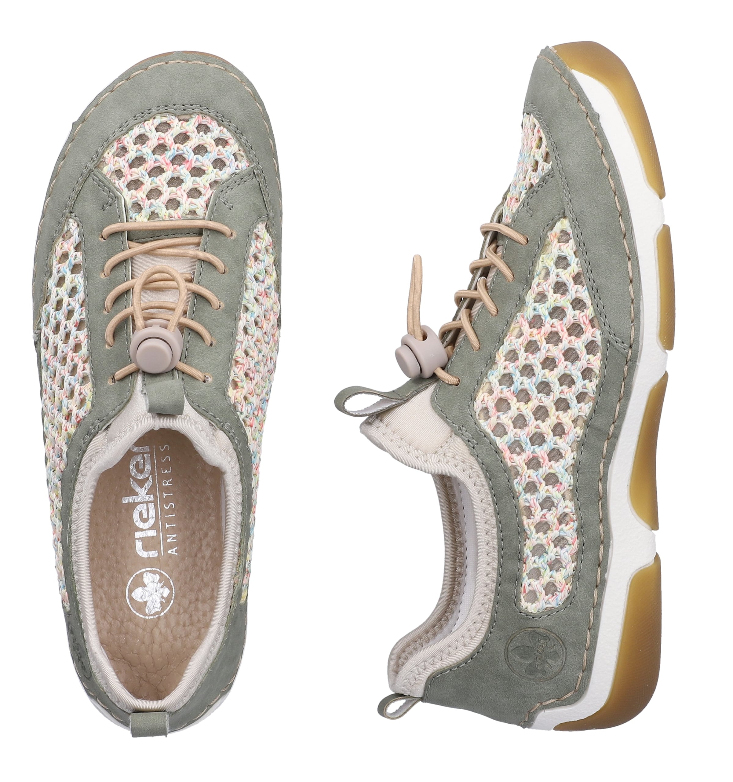 Chaussure de sport à lacets Rieker en vert