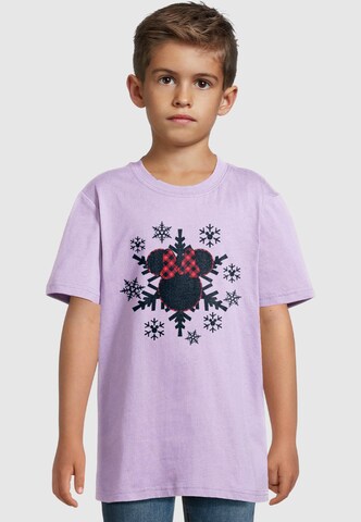 ABSOLUTE CULT T-Shirt 'Minnie Mouse - Gingham Snowflake' in Lila: Vorderseite