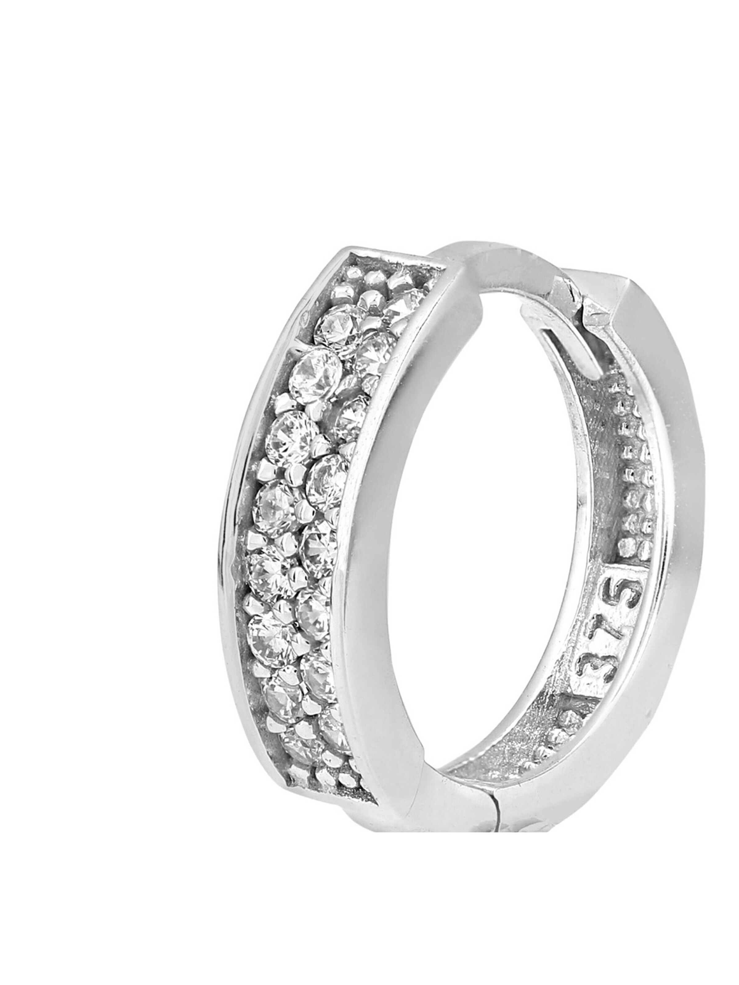 Boucles d'oreilles 'Creolen aus 375 Weißgold mit Zirkonia' DIAMANT LETERNEL en argent