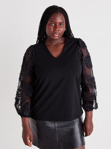 Vero Moda Curve Blúz 'VMCEMMALY' - fekete: elől