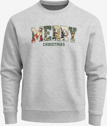 Neverless Sweatshirt 'Merry Christmas' in Grey: front