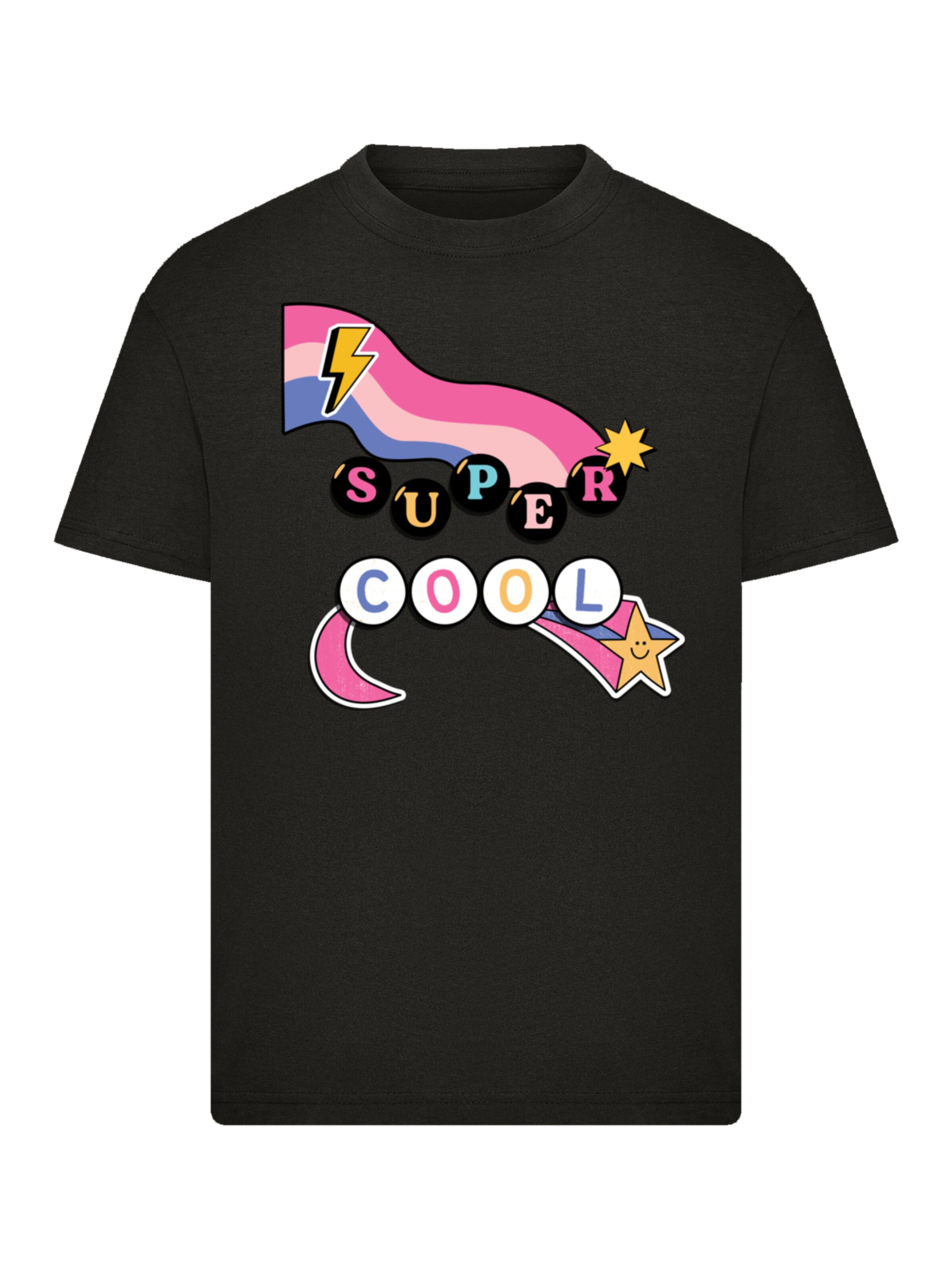 F4NT4STIC Shirt 'Super Coole Fun Perlen' in Black: front