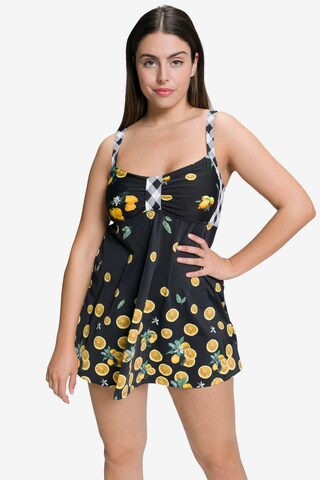 Ulla Popken Swimsuit Dress in Black: front