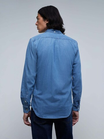 Scalpers Regular fit Button Up Shirt 'Alpha' in Blue