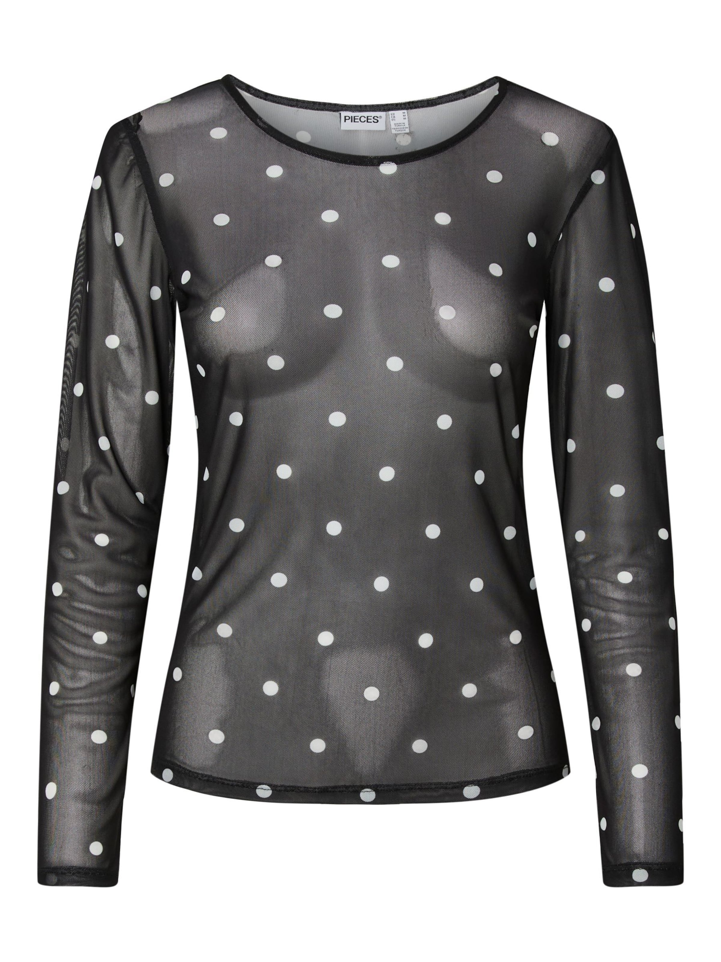 PIECES Shirt 'PCDORTHEA MESH' in Black, Item view