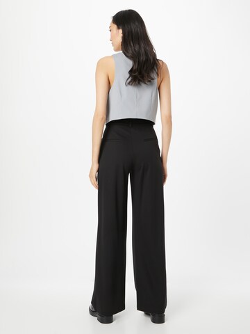 ESPRIT Wide leg Trousers with creases in Black