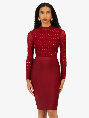 Robe de cocktail Kraimod en rouge : devant