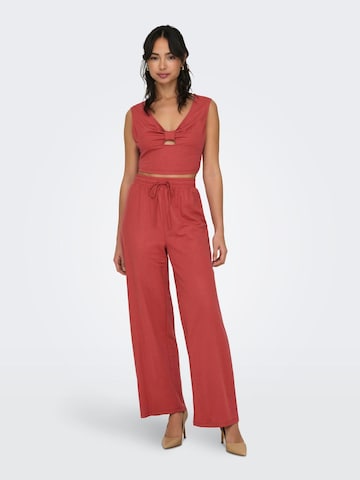 ONLY Wide leg Trousers 'JANY' in Red